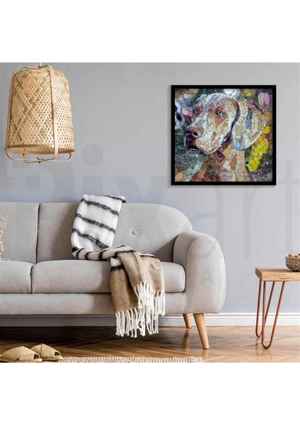 Taştan Köpek Tablosu Pixart Sanat Elmas Mozaik Tablo Diamond Türkiye 54*52 fiyatları
