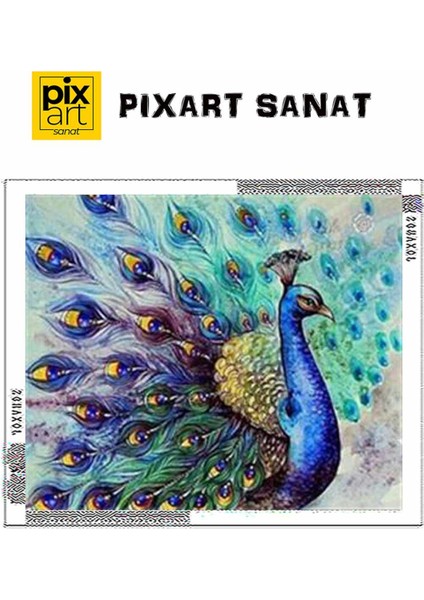 Ihtişamlı Tüyleriyle Tavus Kuşu Pixart Sanat Elmas Mozaik Tablo Diamond Türkiye 77*65 fırsatları