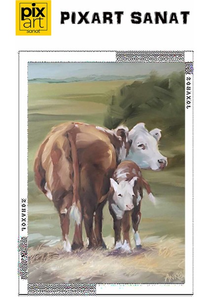 Inek Ve Yavrusu 40 x 60 Elmas Mozaik Tablo fırsatları