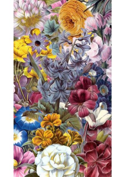 Hatmi Cicekleri Desen 30 x 61 Elmas Mozaik Tablo