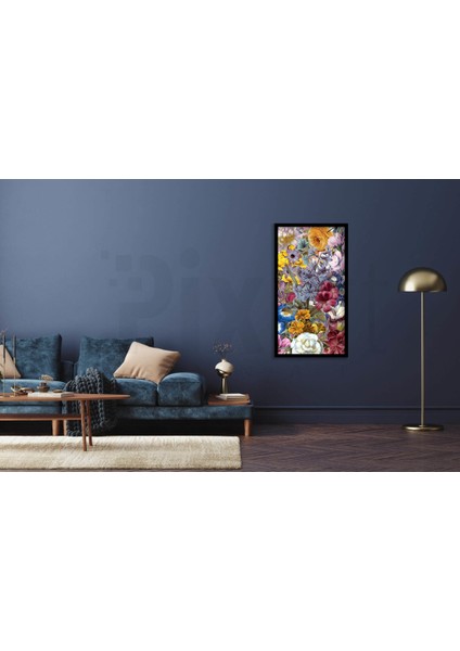 Hatmi Cicekleri Desen 30 x 61 Elmas Mozaik Tablo modelleri