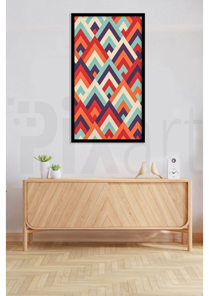 Renkli Geometrik Desen 38 x 69 Elmas Mozaik Tablo modelleri