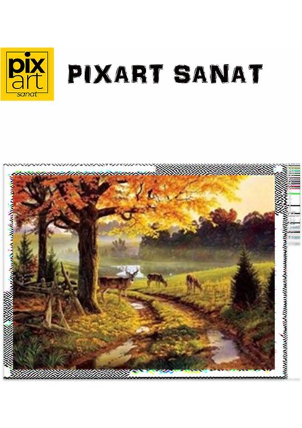 Son Bahar ve Geyikler Pixart Sanat Elmas Mozik Tablo Daimond Türkiye 72*52 fırsatları