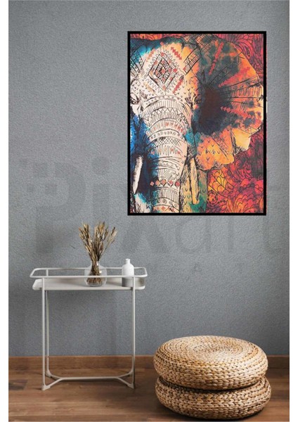 Etnik Desen Fil 40 x 60 Elmas Mozaik Tablo modelleri