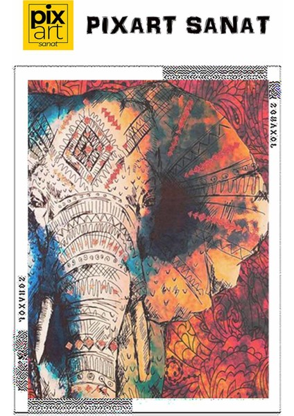 Etnik Desen Fil 40 x 60 Elmas Mozaik Tablo fırsatları