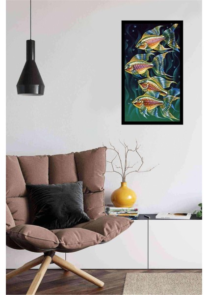 Parlak Balıklar Pixart Sanat Elmas Mozik Tablo Daimond Türkiye 43*71 modelleri