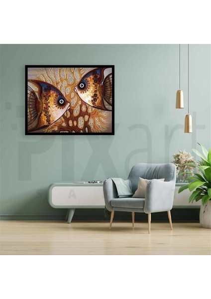 Deniz Altının Kahverengiyle Uyumu Pixart Sanat Elmas Mozik Tablo Daimond Türkiye 76*60 fiyatları