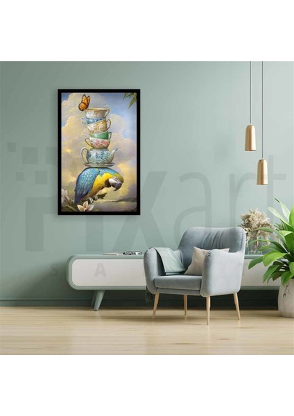 Papağandan Çay Servisi Pixart Sanat Elmas Mozaik Tablo Diamond Türkiye 43*63 fiyatları