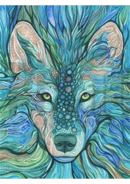 Desenler Arasındaki Kurt Pixart Sanat Elmas Mozaik Tablo Diamond Türkiye 50*68