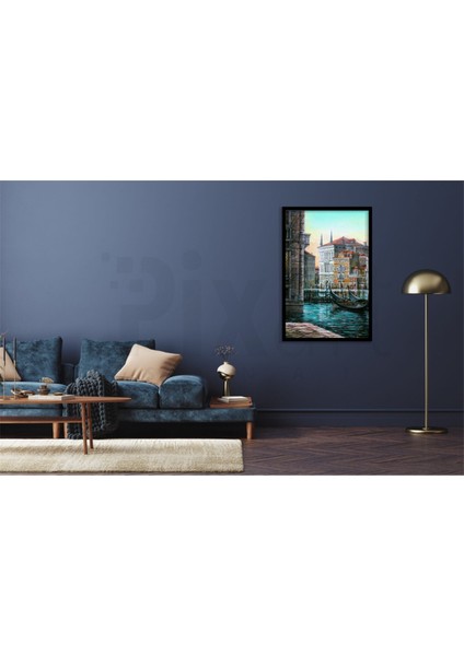 Venedikte Gondollar Pixart Sanat Elmas Mozaik Tablo Diamond Türkiye 43 x 61 cm fiyatları