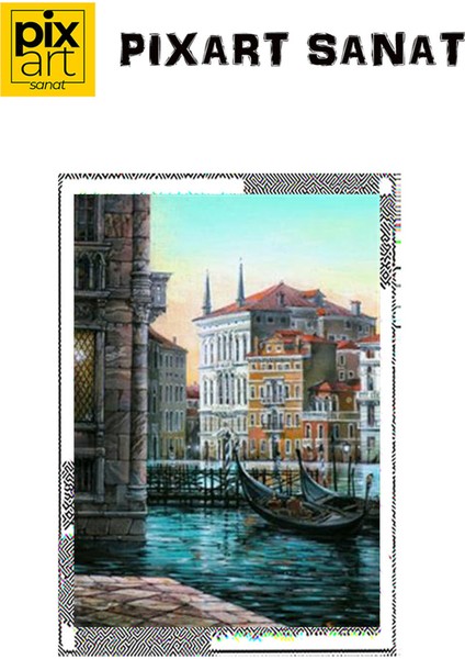 Venedikte Gondollar Pixart Sanat Elmas Mozaik Tablo Diamond Türkiye 43 x 61 cm fırsatları