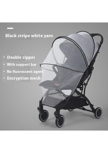 Pram Cibinlik Bebek Arabası Sivrisinek Örtüsü Güneşlik Örtüsü Nakış Büyütülmüş Yoğun Ağ (Yurt Dışından)