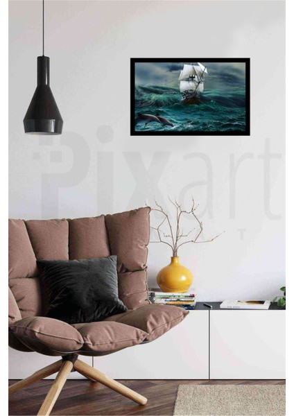 Yunuslar ve Gemi Pixart Sanat Elmas Mozaik Tablo Diamond Türkiye 64 x 51 cm fiyatları