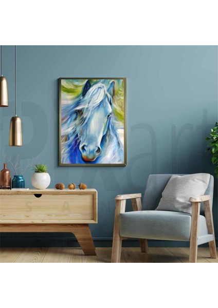 Beyaz At Çizimi Pixart Sanat Elmas Mozik Tablo Daimond Türkiye 50*71 modelleri