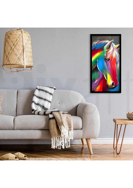 Gökkuşağı Atı Pixart Sanat Elmas Mozik Tablo Daimond Türkiye 32*62 modelleri