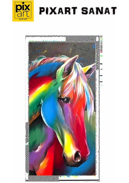 Gökkuşağı Atı Pixart Sanat Elmas Mozik Tablo Daimond Türkiye 32*62 fırsatları