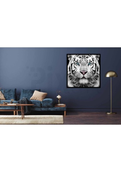 Mavi Gözlü Kaplan Pixart Sanat Elmas Mozik Tablo Daimond Türkiye 42*42 modelleri