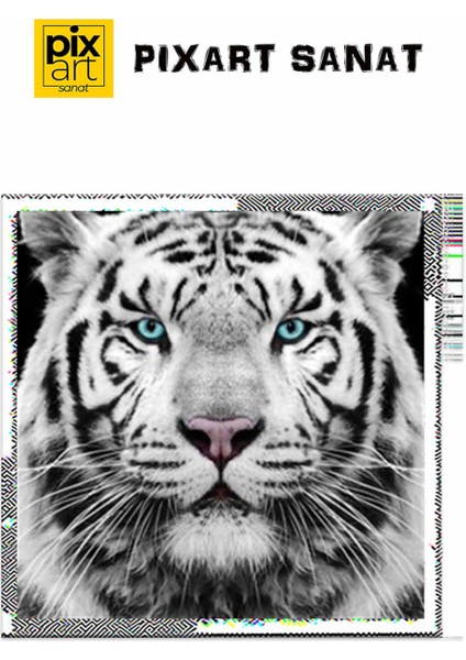 Mavi Gözlü Kaplan Pixart Sanat Elmas Mozik Tablo Daimond Türkiye 42*42 fırsatları