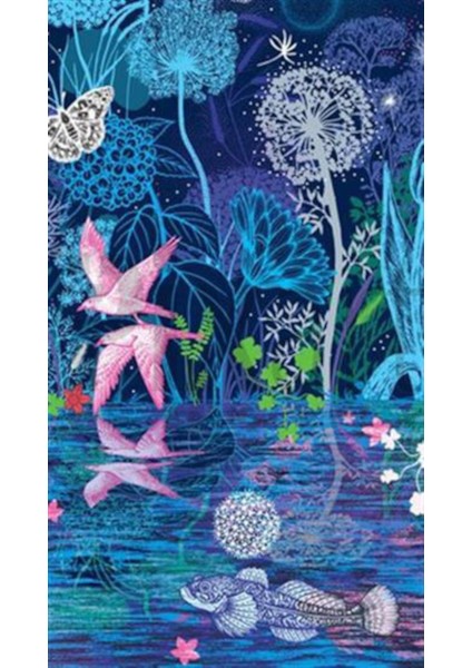 Kuş Kelebek ve Su Temalı Pixart Sanat Elmas Mozaik Tablo Diamond Türkiye 48*81