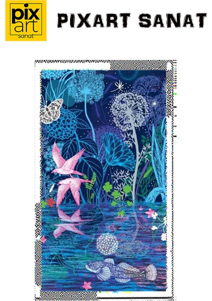 Kuş Kelebek ve Su Temalı Pixart Sanat Elmas Mozaik Tablo Diamond Türkiye 48*81 fırsatları