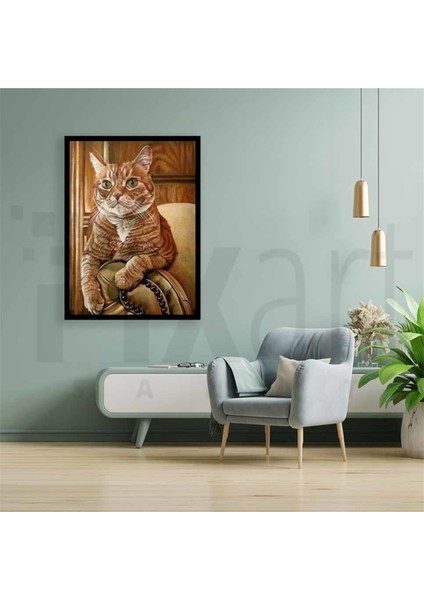 Turuncu Kedi Pixart Sanat Elmas Mozik Tablo Daimond Türkiye 38*50 fiyatları
