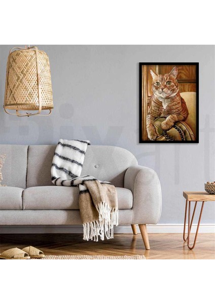 Turuncu Kedi Pixart Sanat Elmas Mozik Tablo Daimond Türkiye 38*50 modelleri