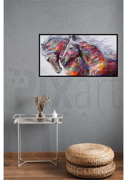 Renkli Vücutlarıyla Farklı Atlar Pixart Sanat Elmas Mozik Tablo Daimond Türkiye 96*53 modelleri