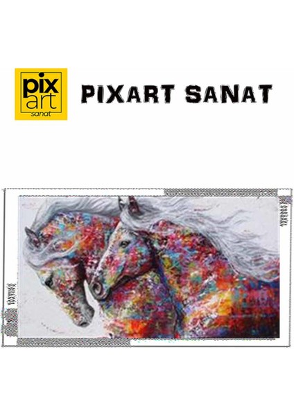 Renkli Vücutlarıyla Farklı Atlar Pixart Sanat Elmas Mozik Tablo Daimond Türkiye 96*53 fırsatları