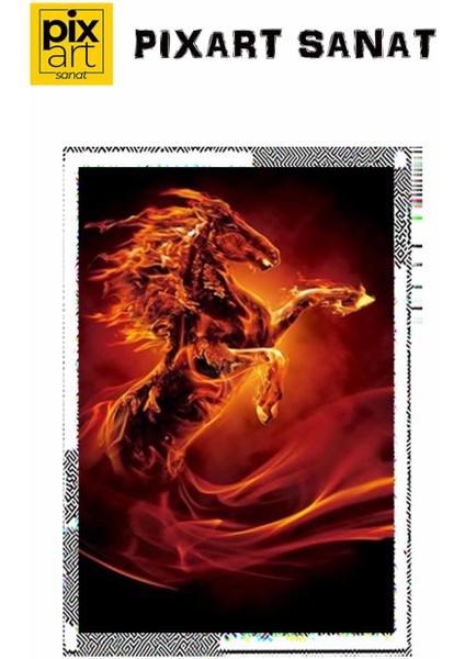 Ateşten At Pixart Sanat Elmas Mozik Tablo Daimond Türkiye 40*58 fırsatları