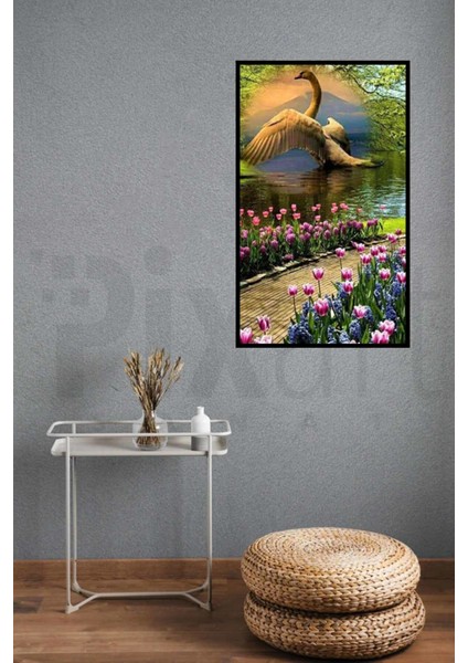Büyülü Göldeki Devasa Kuğu Pixart Sanat Elmas Mozik Tablo Daimond Türkiye 40*66 modelleri
