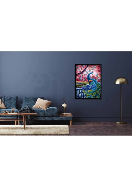 Mavi Güzeli Tavus Kuşu Pixart Sanat Elmas Mozik Tablo Daimond Türkiye 45*60 fiyatları