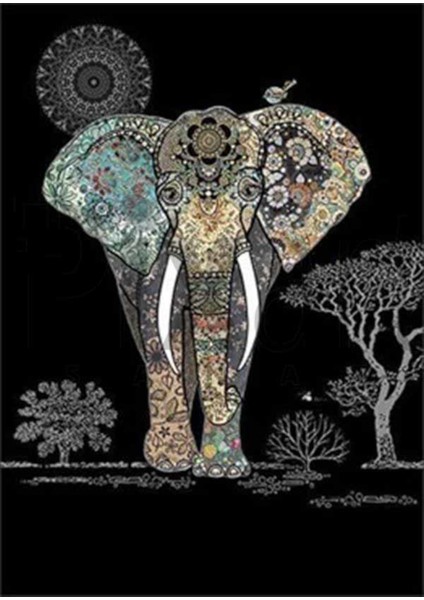 Farklı Evren ve Fil Pixart Sanat Elmas Mozik Tablo Daimond Türkiye 55*78
