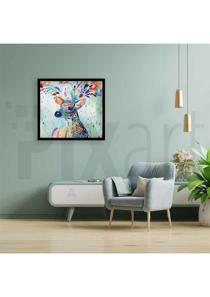Renkli Geyik Pixart Sanat Elmas Mozik Tablo Daimond Türkiye 58*53 fiyatları