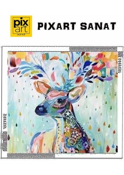 Renkli Geyik Pixart Sanat Elmas Mozik Tablo Daimond Türkiye 58*53 fırsatları