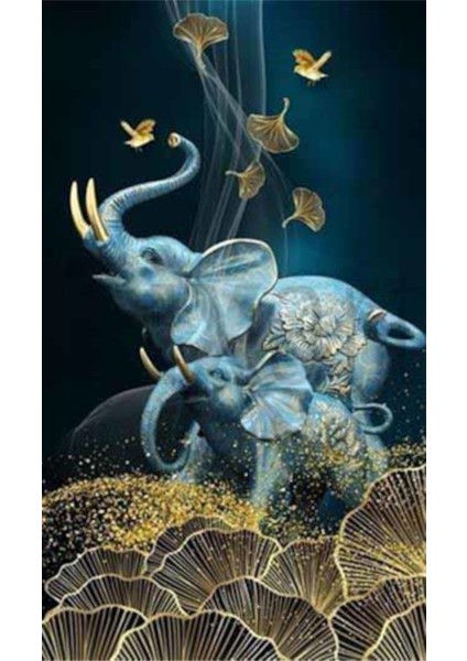 Neşeli Filler Pixart Sanat Elmas Mozik Tablo Daimond Türkiye 43*73