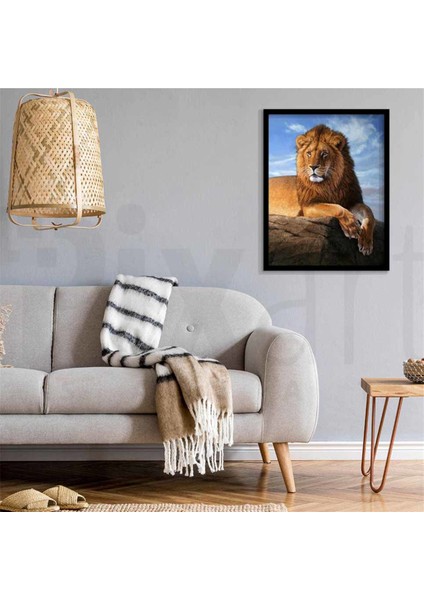 Zirvedeki Aslan Pixart Sanat Elmas Mozik Tablo Daimond Türkiye 43*53