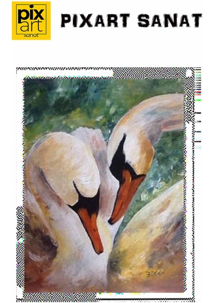 Aşık Kuğular Pixart Sanat Elmas Mozik Tablo Daimond Türkiye 39*52 fırsatları