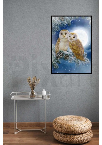 Mutlu Baykuş Ailesi Pixart Sanat Elmas Mozik Tablo Daimond Türkiye 43*60 modelleri