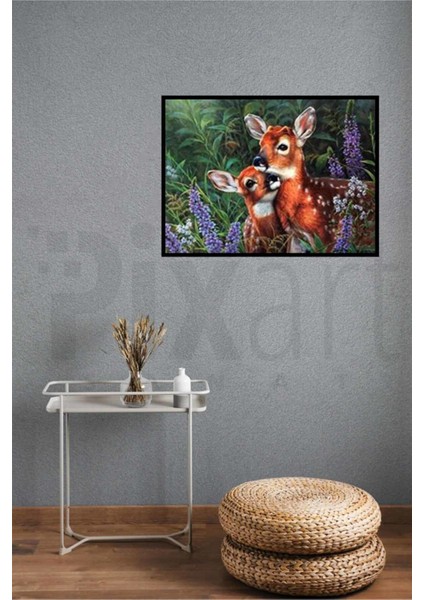 Sazlıktaki Ceylanlar Pixart Sanat Elmas Mozik Tablo Daimond Türkiye 57*42 fiyatları