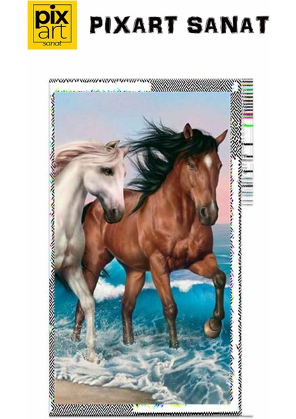 Serinliyen Atlar Pixart Sanat Elmas Mozik Tablo Daimond Türkiye 30*53 fırsatları