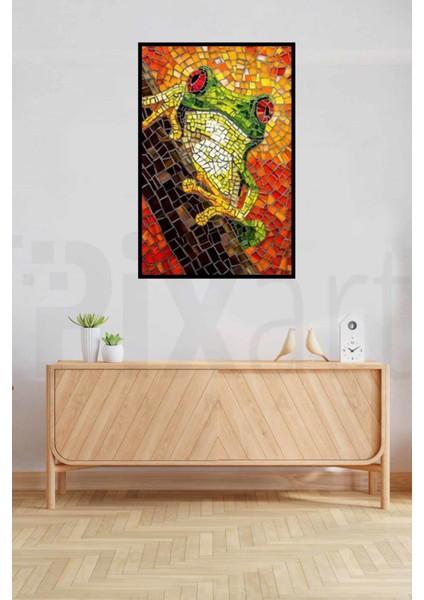 Mozaik Kırmızı Gözlü Kurbağa Pixart Sanat Elmas Mozik Tablo Daimond Türkiye 43*66 fiyatları