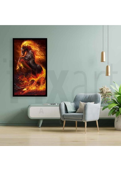 Ateşten Var Olan At Pixart Sanat Elmas Mozik Tablo Daimond Türkiye modelleri