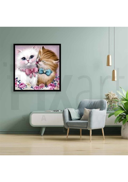 Yavru Kedicikler Pixart Sanat Elmas Mozik Tablo Daimond Türkiye 58*58 modelleri