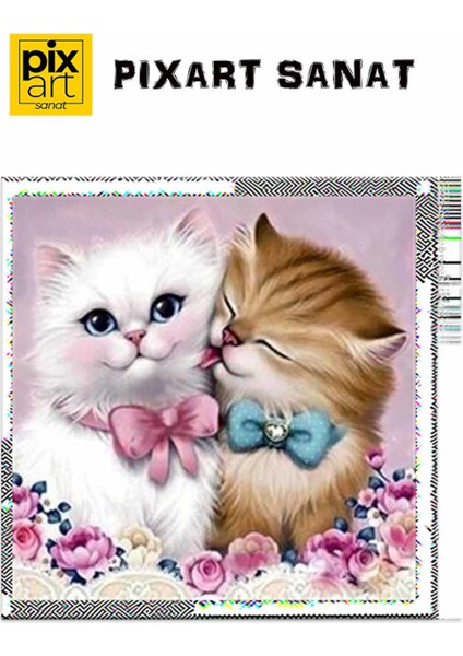 Yavru Kedicikler Pixart Sanat Elmas Mozik Tablo Daimond Türkiye 58*58 fırsatları