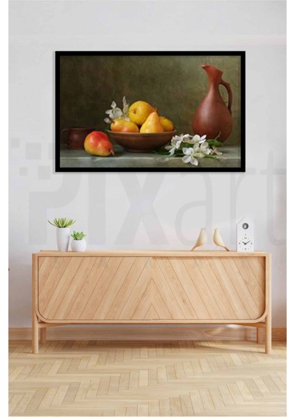 Kasedeki Armutlar ve Çiçeği Pixart Sanat Elmas Mozaik Tablo Diamond Türkiye 64*41 fiyatları