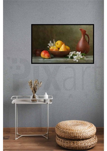 Kasedeki Armutlar ve Çiçeği Pixart Sanat Elmas Mozaik Tablo Diamond Türkiye 64*41 modelleri