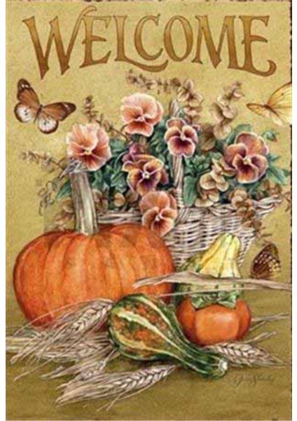 Balkabakları ve Çiçekler Pixart Sanat Elmas Mozaik Tablo Diamond Türkiye 33*51