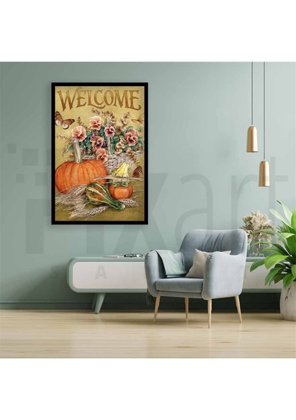 Balkabakları ve Çiçekler Pixart Sanat Elmas Mozaik Tablo Diamond Türkiye 33*51 modelleri