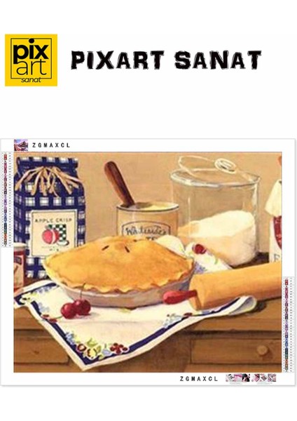 Vişneli Turta Pixart Sanat Elmas Mozaik Tablo Diamond Türkiye 61*51 fırsatları