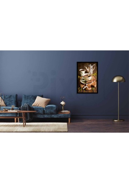 Kahve Ve Kurabiye 40 x 60 Elmas Mozaik Tablo modelleri